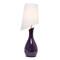 Elegant Designs&#x2122; 2.5ft. Curved Purple Ceramic Table Lamp with White Shade